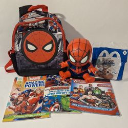 lot of Spiderman Marvel stuff (small backpack, plush, sticker books and toy) ALL for $10 FIRM!