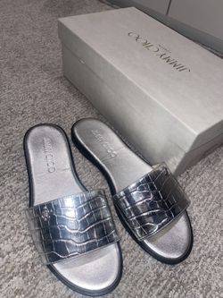 Jimmy choo Minea flat in sliver 35.5