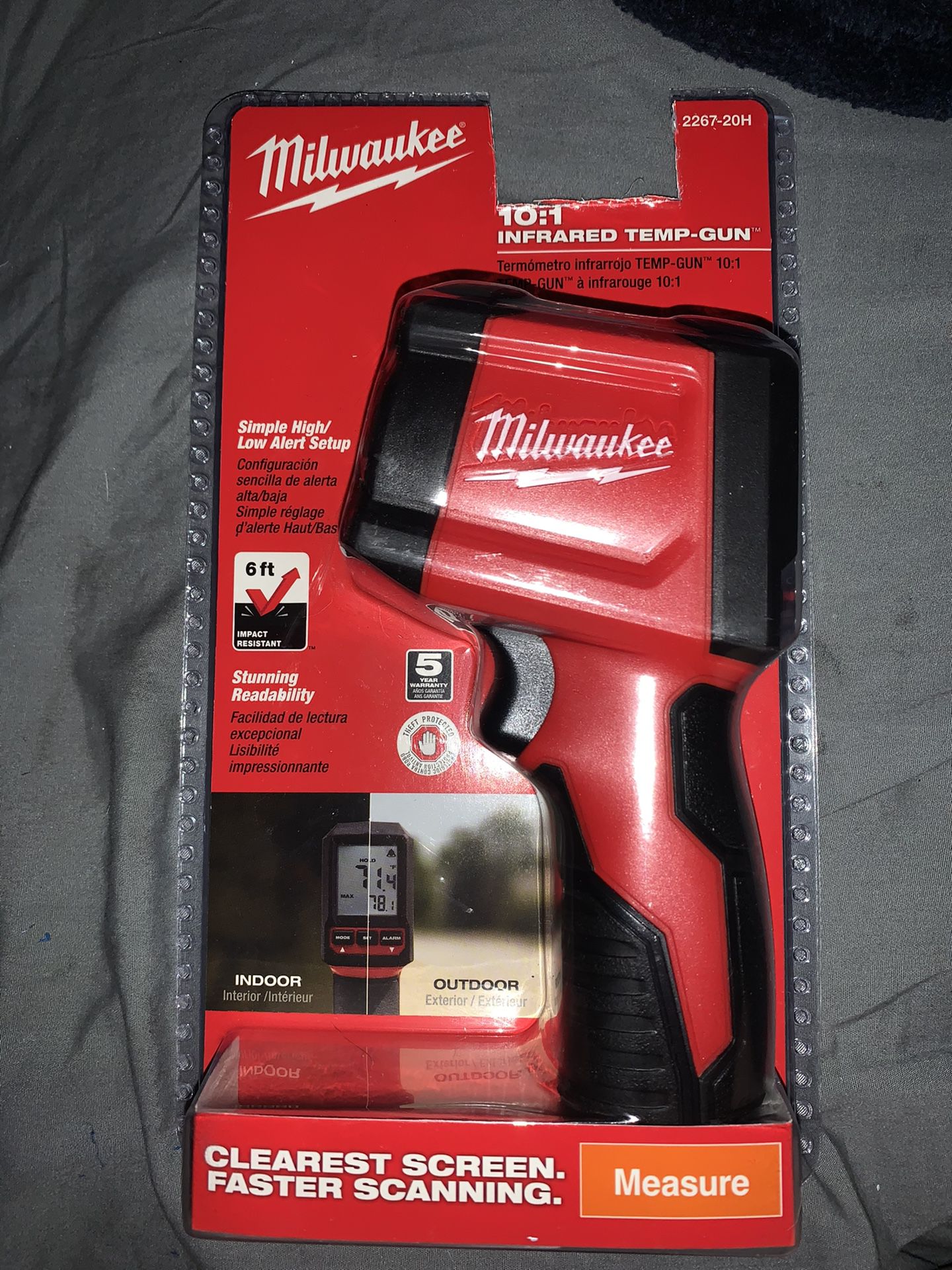 Milwaukee Laser Temperature Gun Infrared 10:1 Thermometer 2267-20 - The  Home Depot