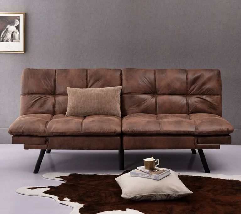 New in box Convertible Memory Foam Futon Couch Bed, Modern Folding Sleeper Sofa