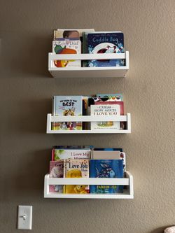 White Floating Bookshelves