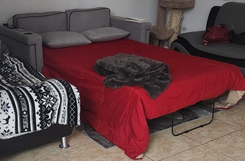 Rush Sofa Cama Color Gris / Sleeper Sofa Gray Color