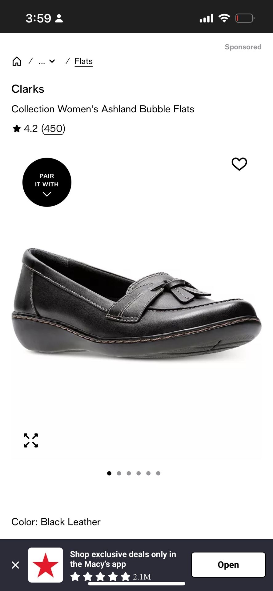 Clarks Collection Women's Ashland Bubble 7 M Flats