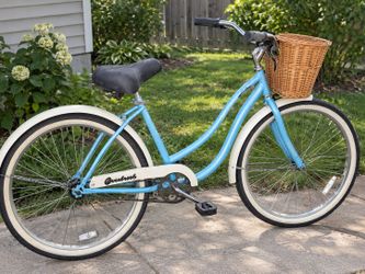 Huffy Blue Cruiser Bicycle w/ Wicker Basket – Great Looking Bike 🚲