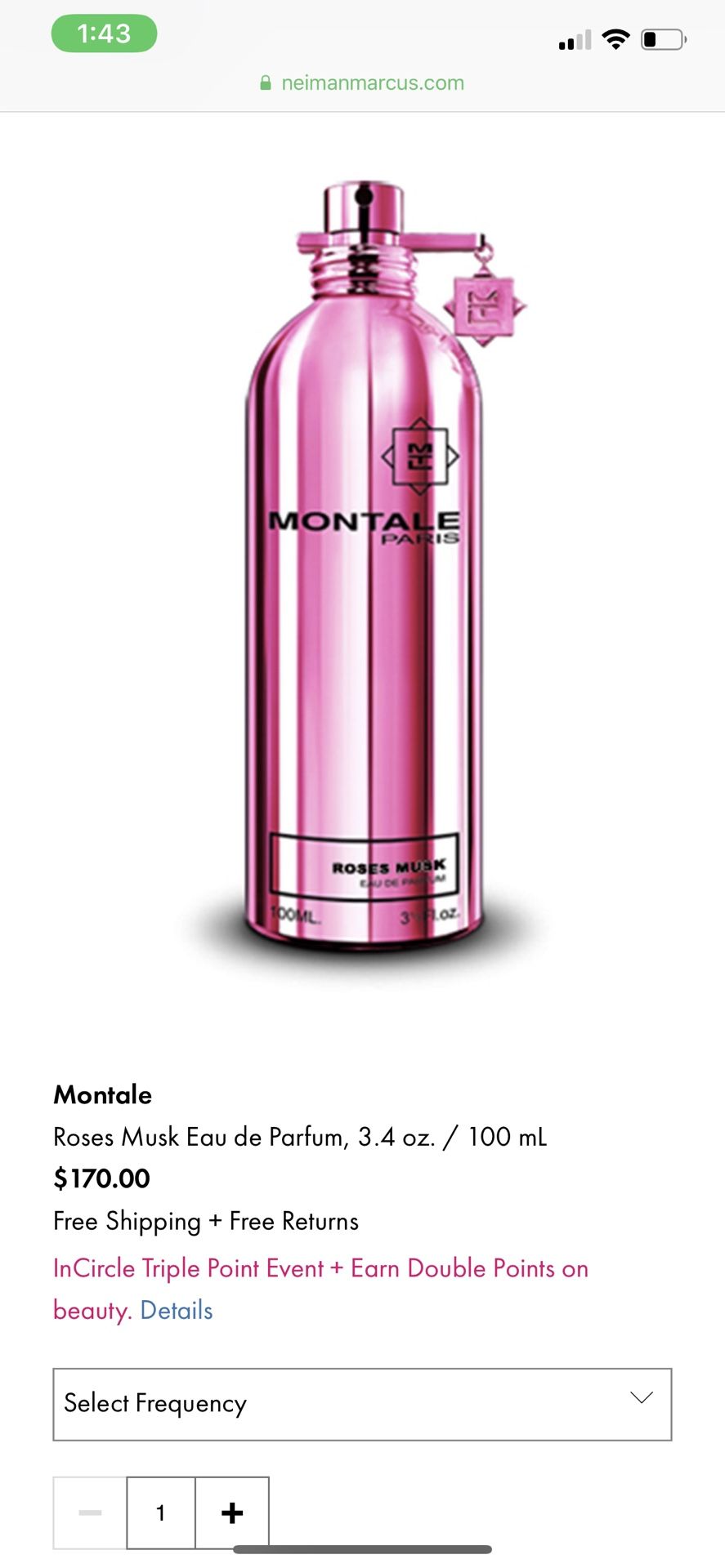 Montale “roses musk” 1.7 oz