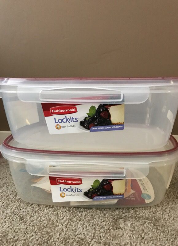 Rubbermaid Lock-its Food Storage Container-2.5GA FOOD STR CONTAINER. New and unopened box. New and unused boxes.