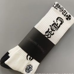 Black And White Chrome Heart Socks 