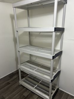 5-Tier Easy Assembly Multi-purpose Plastic Garage Storage Shelving Unit