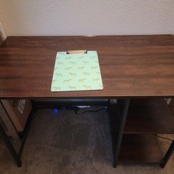 Desk, Self, And Chair Set