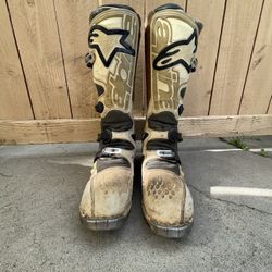 Dirtbike Riding Boots White Alpinestar Tech 8 Size 12