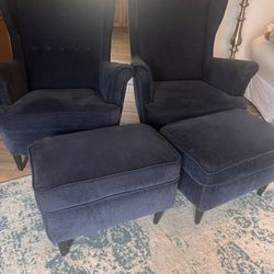 Set Of Two And Two Ottomans