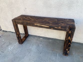 Smoked wood bench