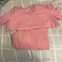 Figs Scrub Pair PINK/GREY 