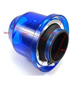 Filter Car 76mm 3inch Carbon High Flow Cold Intake Filters Performance for Universal purifier Washable(Blue