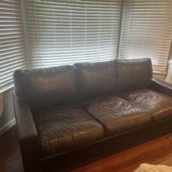 brown leather couch 