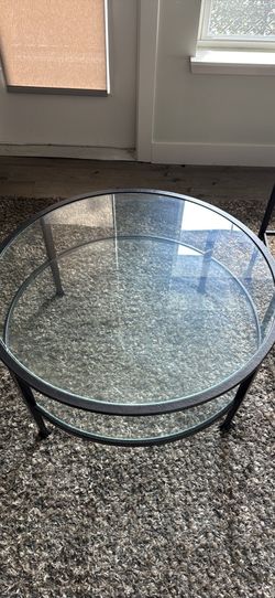 Glass two-tier coffee table