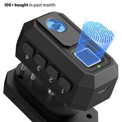 Biometric Gun Trigger Lock - Quick Release Rifle Lock with Metal Gun Rack for Wall Store Shotguns, Rifles, Handguns, Portable & Fixed Options for Secu