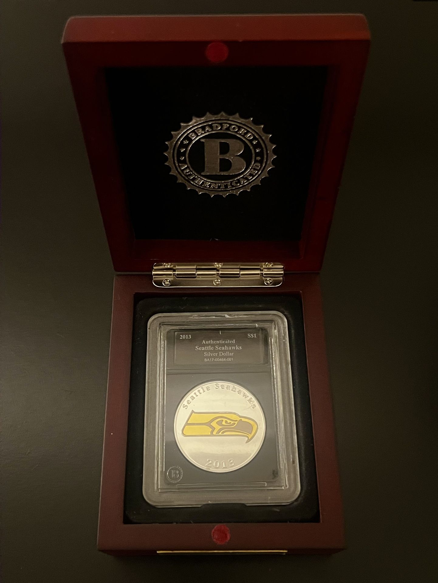 Bradford Athenticated 2013 Seattle Seahawks Siver Dollar