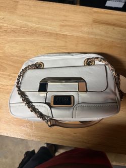 Guess White Crossbody Bag with Chain Strap