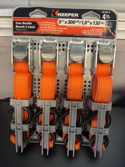 Keeper Cam Buckle Tie-Down Straps 4-Pack