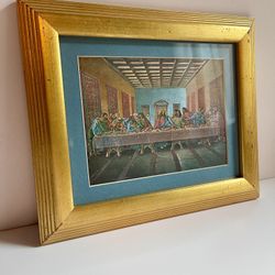 Metallic/foil Framed Print Of The Last Supper Jesus Christ Religious