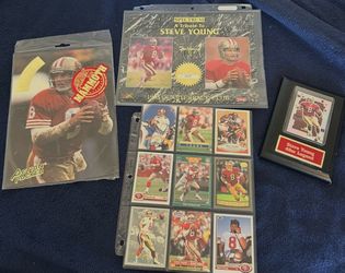 Steve Young 49ers Card & Memorabilia Lot – Numbered Spectrum /5000 + Action Packed