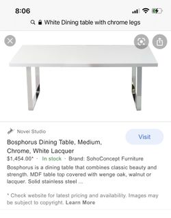 White Table Chrome Legs