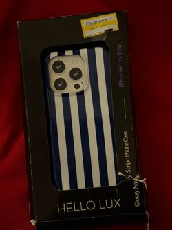 Hello Lux Glossy Navy Stripe iPhone 15 Pro Case