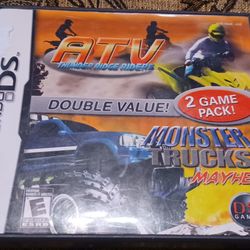 Nintendo DS 2 Game Pack ATV Thunder Ridge Monster Truck Video Game