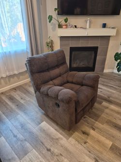Gray Swivel Rocking Recliner
