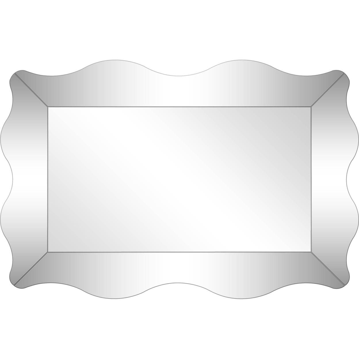 Camden Isle Home Contemporary Decorative Wall Mounted Antonella Beveled Accent Mirror - 23.63"W x 35.38"H, Clear