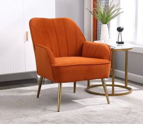 Comfyco XR501 orange velvet accent chair
