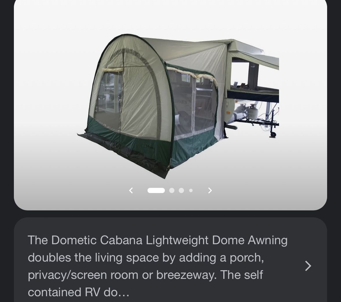 Dometic Cabana Dome Awning For RV Camping