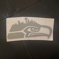 Silver Seahawks Cityscape Decal 