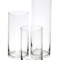 Royal Imports Glass Cylinder Flower Centerpiece Vases Set of 3 - Hurricane Ca...