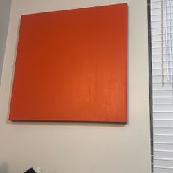 DEEP ORANGE SOLID COLOR CANVAS PAINTING
