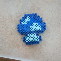 Blue Mushroom Perler Bead 