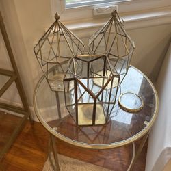 Three Gold Glass Lanterns 