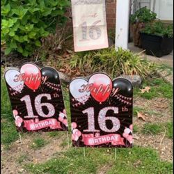 Sweet 16th Birthday Garden Flag & Decor