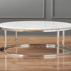 Cb2 Smart Coffee Table - Carrara And Stainless 