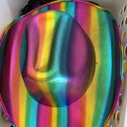 Rainbow Metallic Cowboy Hat