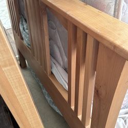 Solid Wood Twin Bed And Mattress 