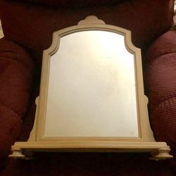 Vintage wooden table top mirror
