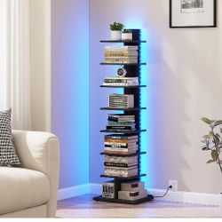 8-Tier Bookcase with LED Lights