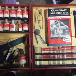 Vintage Chemcraft Chemistry Set #15  With Manuals And Wooden Storage Box