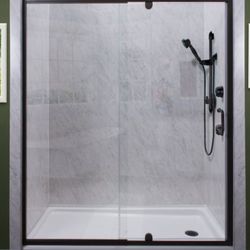 Miseno Purify 69" High x 42" Wide Semi Framed Pivot Shower Door 
