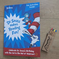 100 Dr. Seuss Coloring Books and 4-Pack Crayons 
