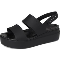 Crocs Brooklyn Low Wedge Black Sandals Women's Size 9