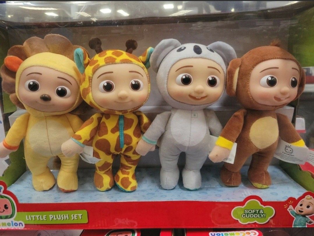Cocomelon Little Plush Set JJ Leon, Monkey, Giraffe, Koala Animals 8"