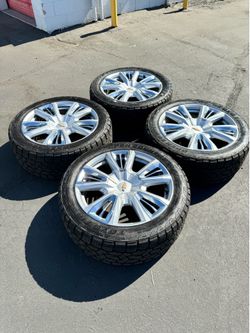 New OEM PLUS 22” High Country Tahoe Suburban Silverado Factory Wheels And TOYO AT3 Tires